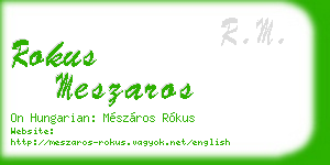 rokus meszaros business card