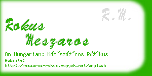 rokus meszaros business card